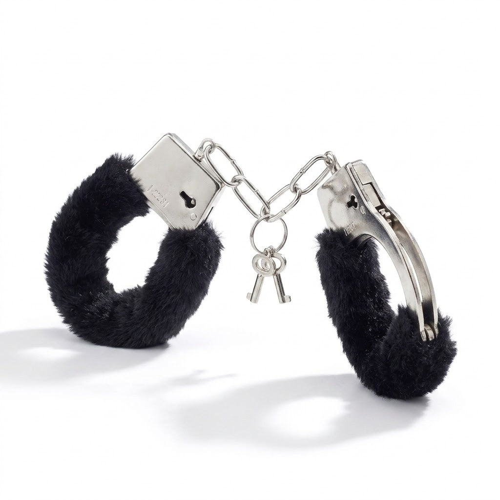 Esposas con Peluche Negro y Llave