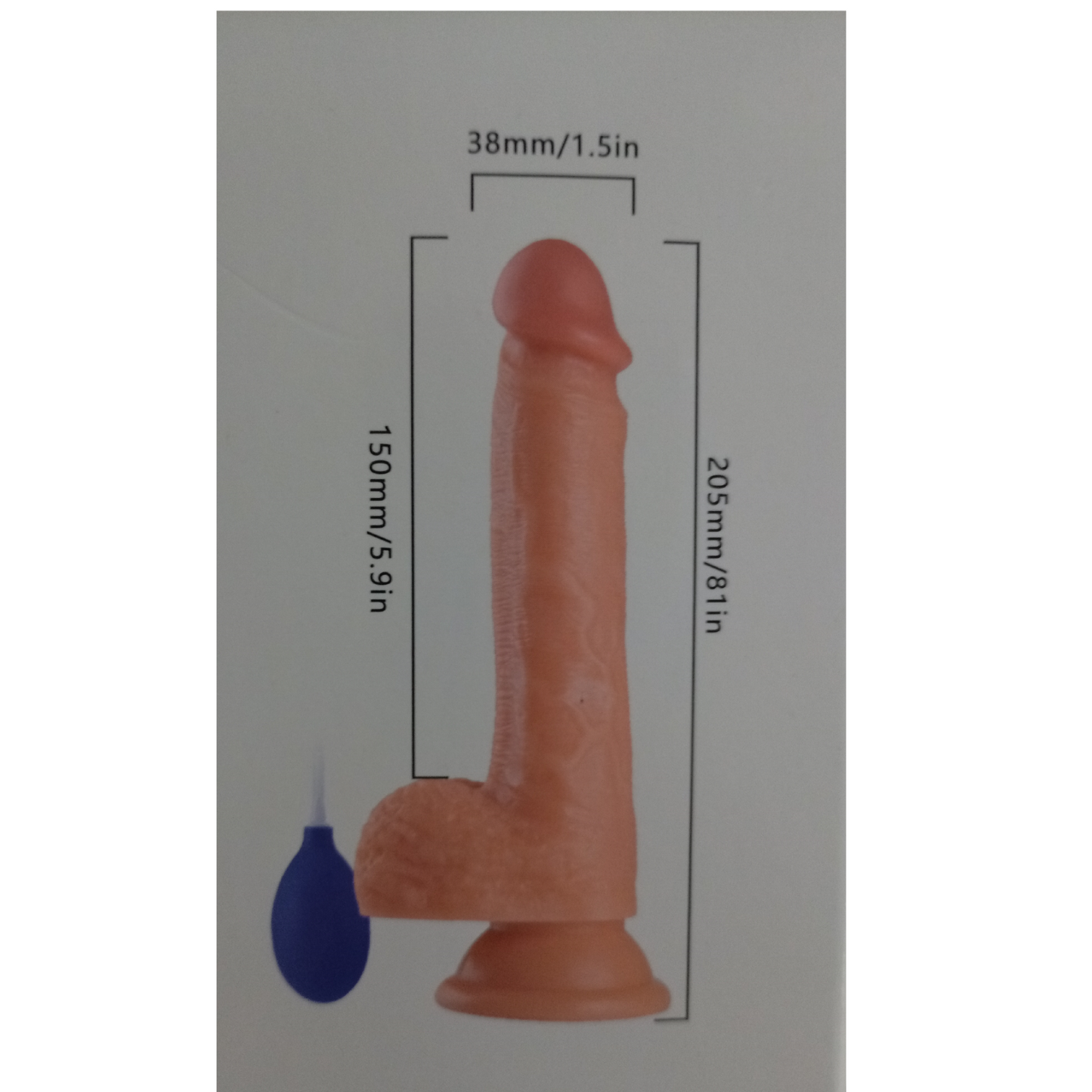 Dildo Ultra Realista 8.1 Pulgadas con Función Water Spray y Copa de Succión