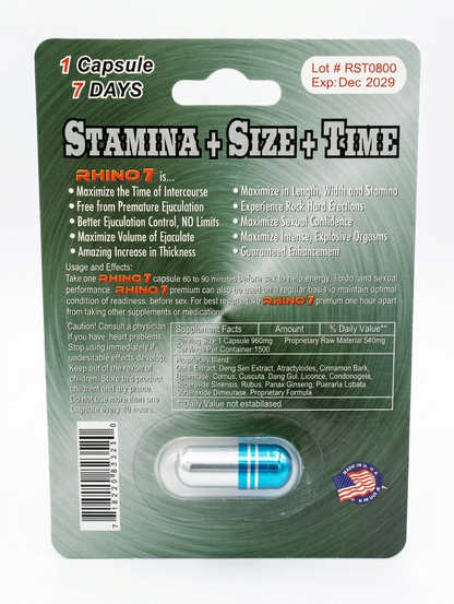 Rhino 7 50000K - Suplemento de Resistencia y Vitalidad